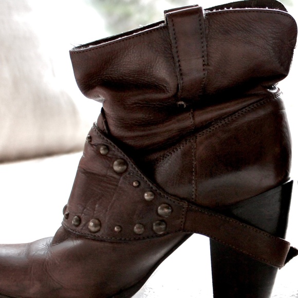 Browns Chocolate Heeled Ankle Boots - Picture 5 of 7